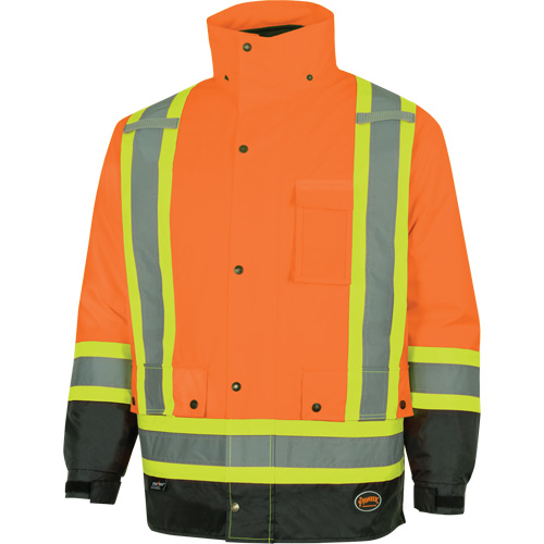 5056 Pioneer&reg; Yukon 7-in-1 Waterproof Winter Safety Parka, Polyester, Black/High Visibility Orange, X-Small PB Rental Co. Ltd.