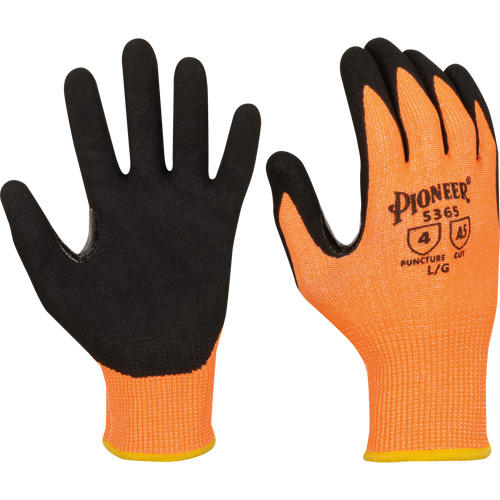 Gants r&eacute;sistants &agrave; la coupe compatibles avec les &eacute;crans tactiles, Taille Petit, Calibre 13, Rev&ecirc;tement Nitrile, Enveloppe en Polyester/PEHP, ASTM ANSI niveau A5 PB Rental Co. Ltd.
