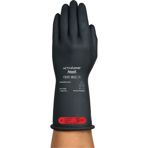 Gants &eacute;lectriques isol&eacute;s ultra l&eacute;gers ActivArmr RIG R011BUL, ASTM classe 0, Taille 8, 11" lo PB Rental Co. Ltd.