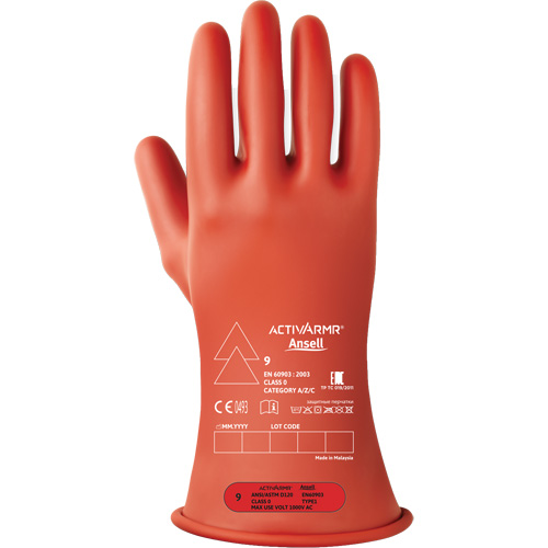 Gants &eacute;lectriques isol&eacute;s ultra l&eacute;gers ActivArmr RIG R011RUL, ASTM classe 0, Taille 10, 11" lo PB Rental Co. Ltd.