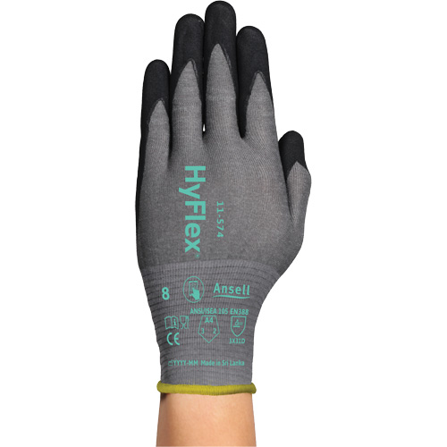 HyFlex&reg; 11-574 Cut-Resistant Gloves, 2X-Small/5, 21 Gauge, Foam Nitrile Coated, ASTM ANSI Level A4/EN 388 Level D PB Rental Co. Ltd.