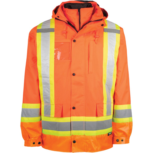 Manteau haute visibilit&eacute; 7-en-1, Polyester, Orange haute visibilit&eacute;, Moyen PB Rental Co. Ltd.