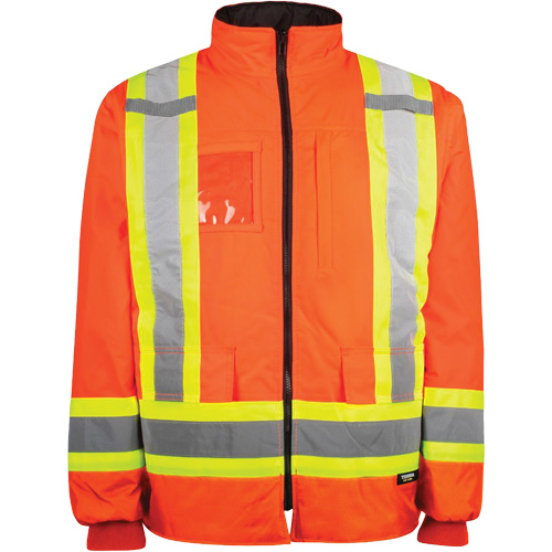 Manteau haute visibilit&eacute; 7-en-1, Polyester, Orange haute visibilit&eacute;, Moyen PB Rental Co. Ltd.
