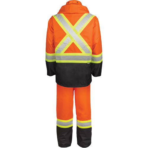 Ensemble de pluie haute visibilit&eacute; en tissu 150 deniers, Polyester, Petit, Orange haute visibilit&eacute; PB Rental Co. Ltd.