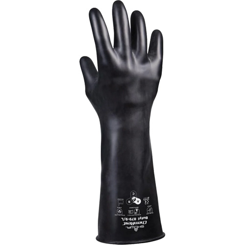 Gants r&eacute;sistants &agrave; l'acide 879, Taille T-Grand/10, 14" lo, Caoutchouc butyle, 28 mils PB Rental Co. Ltd.