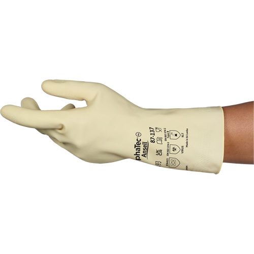 Gants naturels et l&eacute;gers AlphaTec 87-137, Taille 10, 11,8" lo, Latex de caoutchouc, 16 mils PB Rental Co. Ltd.
