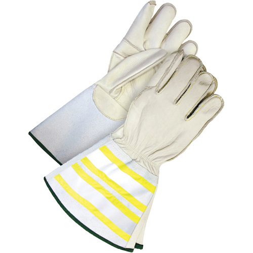 High-Visibility Utility Gloves with 6.25" Cuff, Small, Grain Cowhide Palm PB Rental Co. Ltd.