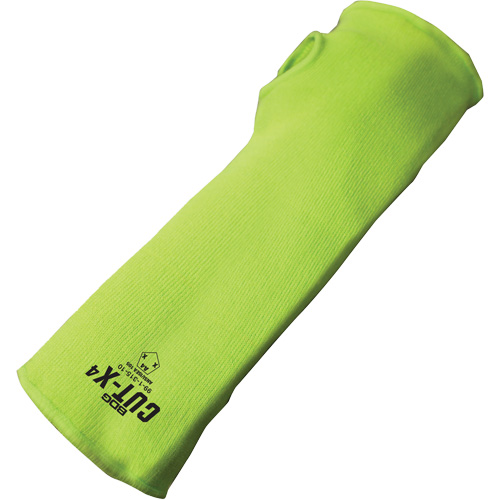 Cut-X&reg; Cut-Resistant Sleeve with Thumb Hole, Fibreglass/Polyethylene, 14", ASTM ANSI Level A4, High Visibility Lime PB Rental Co. Ltd.