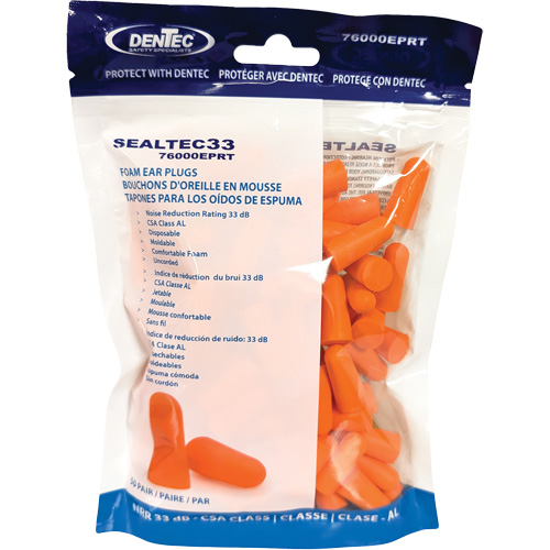 SEALTEC33 Orange Disposable Foam Earplugs, Bulk - Polybag PB Rental Co. Ltd.