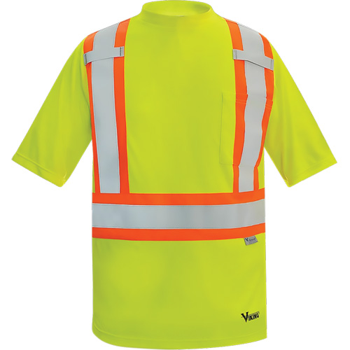 Viking&reg; Safety Bamboo Lined T-shirt, Polyester, Medium, High Visibility Lime-Yellow PB Rental Co. Ltd.