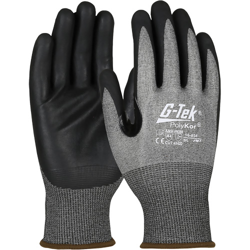 Gants r&eacute;sistant &agrave; la coupe G-Tek avec capacit&eacute; pour &eacute;cran tactile, Taille 2T-Grand, Calibre 18, Rev&ecirc;tement Mousse de nitrile, Enveloppe en PolyKor, ASTM ANSI niveau A4/EN 388 niveau D PB Rental Co. Ltd.