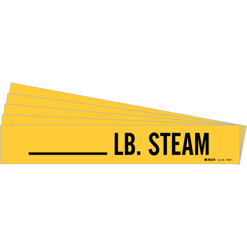 Marqueurs de tuyau LB. Steam, Autocollant, 2-1/4" h x 2-3/4" la, Noir sur jaune PB Rental Co. Ltd.