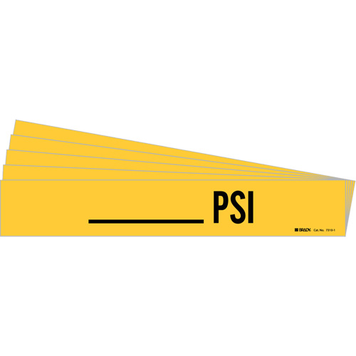 Marqueur de tuyau PSI, Autocollant, 2-1/4" h x 14" la, Noir sur jaune PB Rental Co. Ltd.