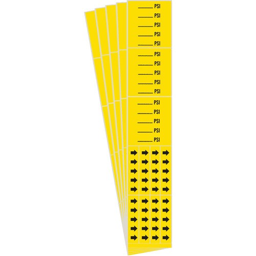 Marqueurs de tuyau PSI, Autocollant, 2-1/4" h x 2-3/4" la, Noir sur jaune PB Rental Co. Ltd.