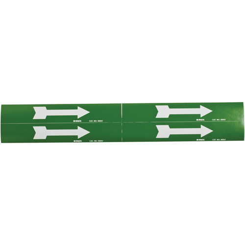 Marqueurs de tuyau avec fl&egrave;ches, Autocollant, 1-1/8" h x 7" la, Blanc/vert PB Rental Co. Ltd.