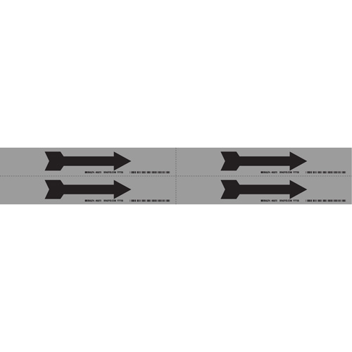 Marqueur de tuyau  Arrow, Autocollant, 1-1/8" h x 7" la, Noir sur aluminium PB Rental Co. Ltd.