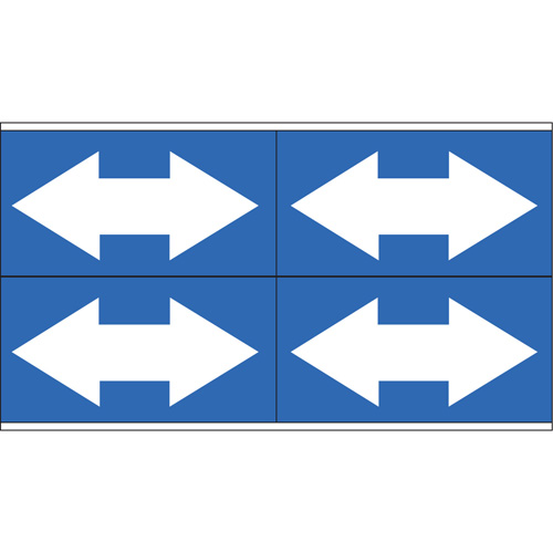 Marqueurs de tuyau avec fl&egrave;ches bidirectionnelles, Autocollant, 1-1/8" h x 7" la, Blanc/bleu PB Rental Co. Ltd.