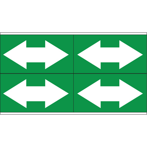 Marqueurs de tuyau avec fl&egrave;ches bidirectionnelles, Autocollant, 1-1/8" h x 7" la, Blanc/vert PB Rental Co. Ltd.
