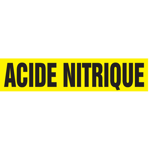 Marqueurs de tuyau "Acide Nitrique", Autocollant, 2-1/2" h x 12" la, Noir sur jaune PB Rental Co. Ltd.