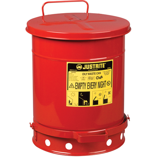 Oily Waste Cans, FM Approved/UL Listed, 10 US gal., Red PB Rental Co. Ltd.