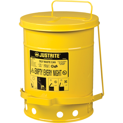 Oily Waste Cans, FM Approved/UL Listed, 6 US Gal., Yellow PB Rental Co. Ltd.