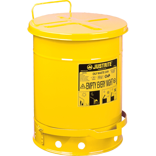 Contenants pour d&eacute;chets huileux, Homologu&eacute; FM/List&eacute; UL, 10 gal. US, Jaune PB Rental Co. Ltd.