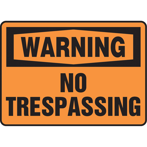 Enseigne  No Trespassing , 10" x 14", Vinyle, Anglais PB Rental Co. Ltd.