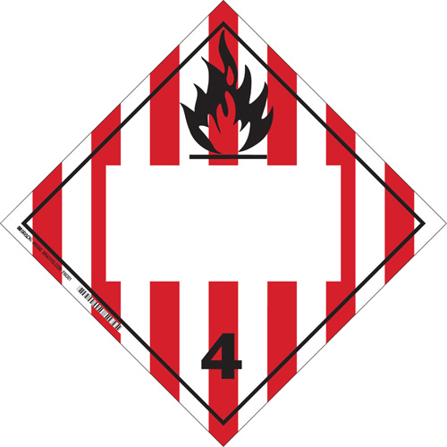 Flammable Solids TDG Placard, Adhesive Vinyl PB Rental Co. Ltd.