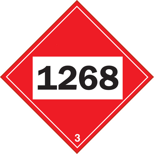 Plaque-&eacute;tiquette TMD 1268 pour distillats de p&eacute;trole, Plastique PB Rental Co. Ltd.