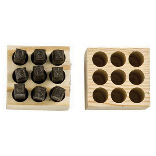 Number Steel Stamp Punch Set, # 4/6/3/2/1/8/9/7/5, 1/4" PB Rental Co. Ltd.