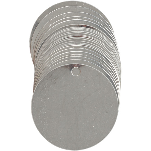 &eacute;tiquettes vierges inscriptibles pour vannes, Acier inoxydable, 2" dia. PB Rental Co. Ltd.