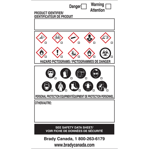 OTS WHMIS Labels, Vinyl, Sheet, 5" L x 5" W PB Rental Co. Ltd.