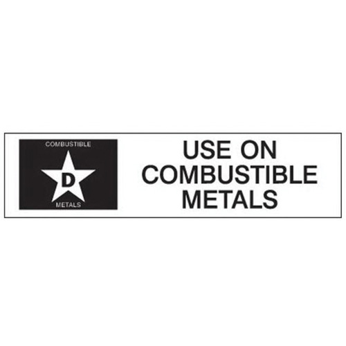 &eacute;tiquette D: Use on Combustible Metals pour extincteur PB Rental Co. Ltd.