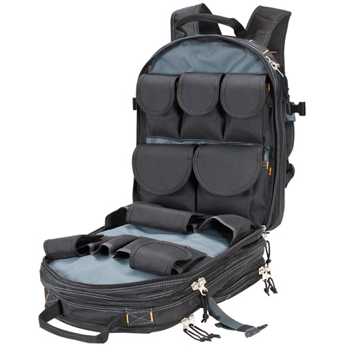 Sacs &agrave; dos pour outils &agrave; 75 pochettes, 13" lo x 17-1/2" la, Noir, Nylon PB Rental Co. Ltd.