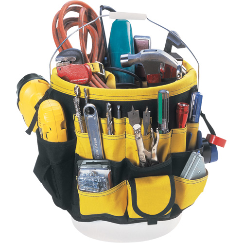Organisateur pour seau &agrave; outils, 6" lo x 11" la x 12" h, Nylon, Noir/Jaune PB Rental Co. Ltd.