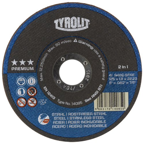 Meules &agrave; tronçonner 2-en-1 Thincut de premi&egrave;re qualit&eacute;, 4-1/2" x 1/16", Arbre de 7/8", Type 1, Oxyde d'aluminium, 13 300 Tr/min PB Rental Co. Ltd.