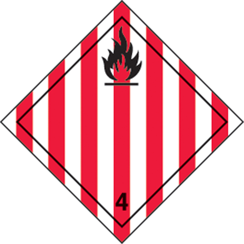 TDG Shipping Labels, Class 4.1, Flammable Solids, Paper PB Rental Co. Ltd.
