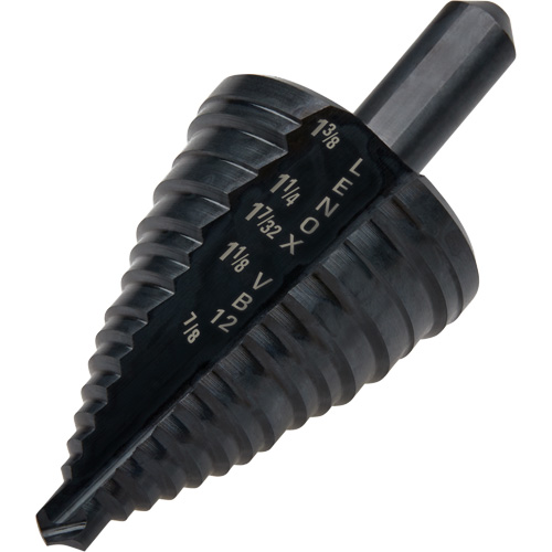 #12 Step Drill Bit, 7/8" - 1-3/8" , 3/8" Increments, High Speed Steel PB Rental Co. Ltd.