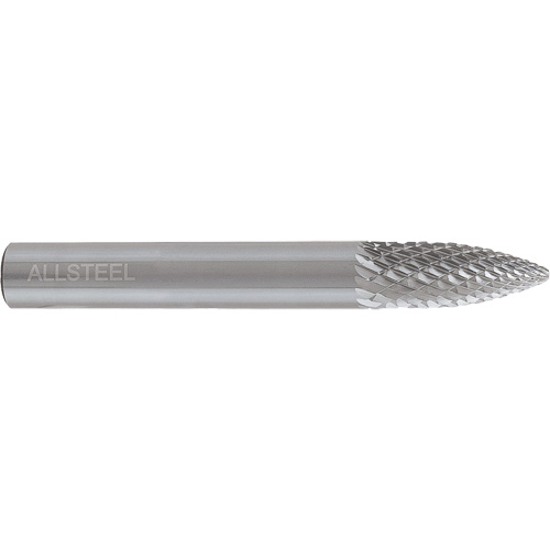 AllSteel Tapered Shape Carbide Burr, SG-5, 1/2" Dia., 1/4" Shank, 1" Depth of Cut PB Rental Co. Ltd.