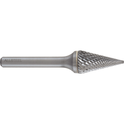 AllSteel Conical Shape Carbide Burr, SM-5, 1/2" Dia., 1/4" Shank, 7/8" Depth of Cut PB Rental Co. Ltd.