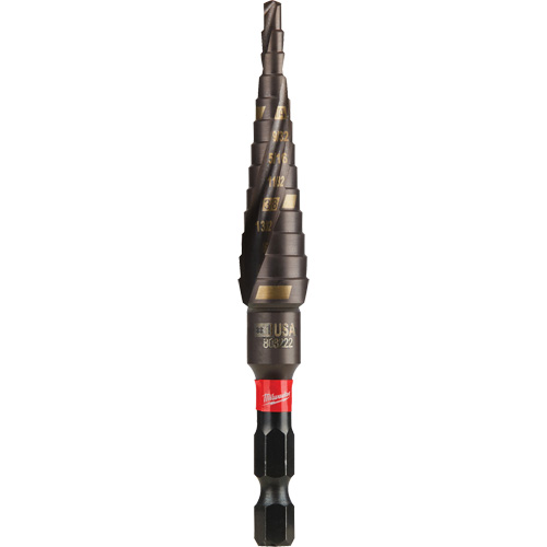 #1 Shockwave Impact Duty Step Drill Bit, 1/2" - 1-1/8" , 1/32" Increments, Titanium PB Rental Co. Ltd.