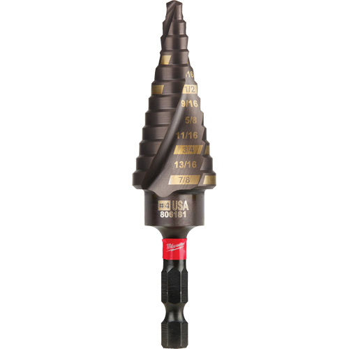 Foret &eacute;tag&eacute; #4 Shockwave Impact Duty, 3/16" - 7/8", Incr&eacute;ments de 1/16", Titane PB Rental Co. Ltd.