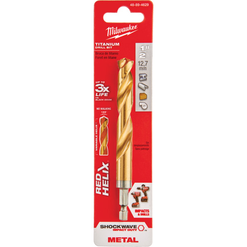 Foret Shockwave, 1/2", Titane, Cannelure 3-21/64, Pointe de 135° PB Rental Co. Ltd.