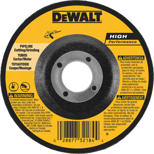 High Performance Pipeline Wheel, 5" x 1/8", 7/8" Arbor, Aluminum Oxide, Type 27 PB Rental Co. Ltd.