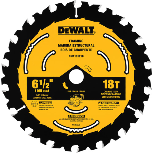 Lame de scie circulaire pour charpente, 6-1/2", 18 dents, Pour Bois PB Rental Co. Ltd.