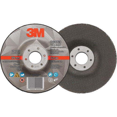 Meule &agrave; tronçonner, 5" x 1/8", Arbre de 7/8", Type 27, C&eacute;ramique PB Rental Co. Ltd.