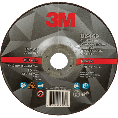 Cut & Grind Wheel, 6" x 1/8", 7/8" Arbor, Type 27, Ceramic PB Rental Co. Ltd.