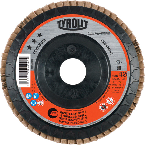 Flap Disc, 4-1/2" x 5/8"-11, Type 27, 40 Grit, Ceramic PB Rental Co. Ltd.