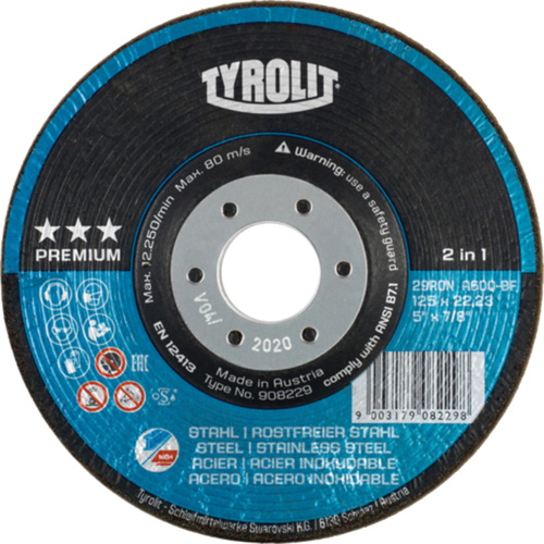 Meule &agrave; moyeu d&eacute;port&eacute; Rondeller, 4-1/2", 36 Grain, 7/8", 13 300 Tr/min, Type 29 PB Rental Co. Ltd.