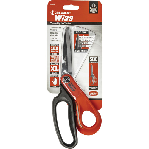 Heavy-Duty Titanium Coated Tradesman Shears, 10", Rings Handle PB Rental Co. Ltd.